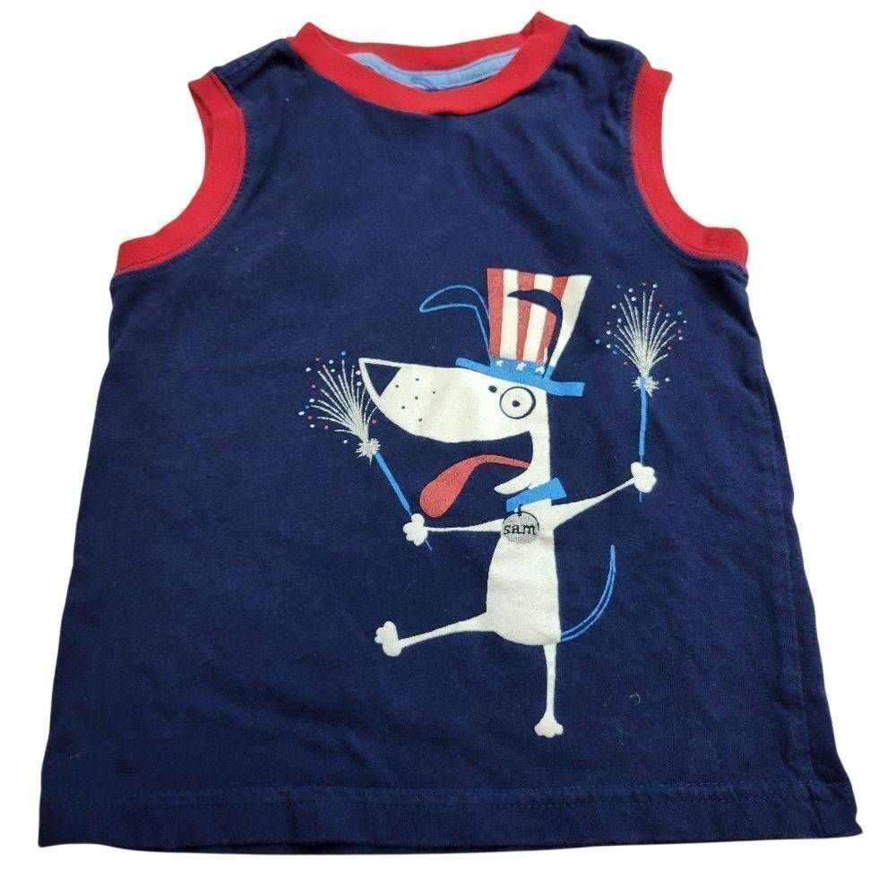 Dog Fireworks tank top 3T